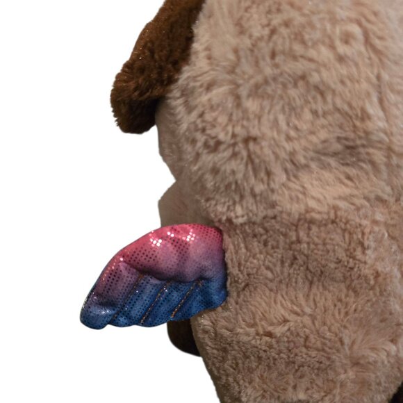 Unicorn KellyToy Puppy Dog Plush Stuffed Animal 11" Pink Blue Wings - Picture 8 of 10